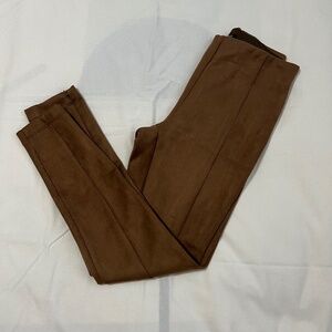 LOFT FAUX SUEDE LEGGINGS SIZE XS BROWN NEW WITH TAG.